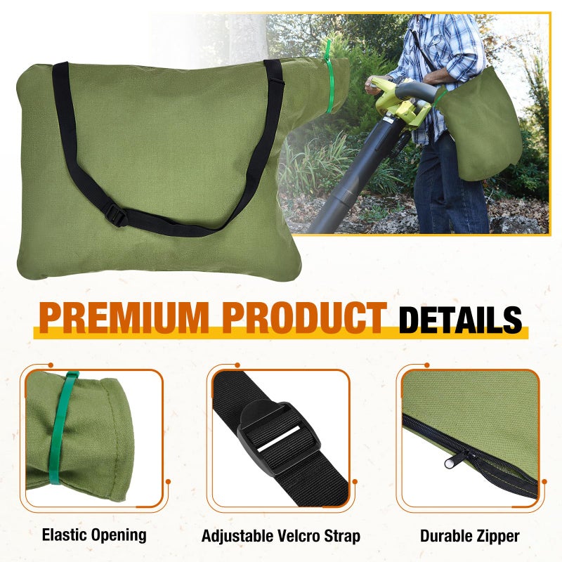 Zipcase Leaf Blower Vacuum Zippered Bottom Dump Bag for for Ultra Blower Rake & Vacuum Leaf Blowers - Image 4